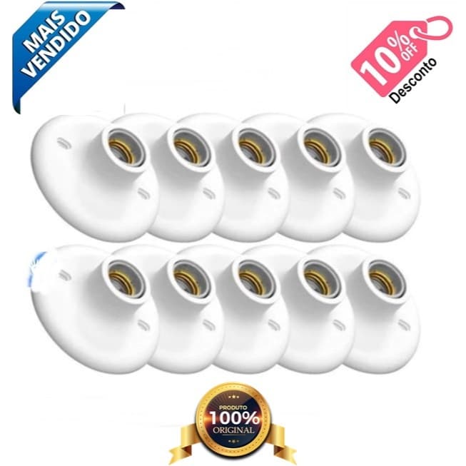 Kit 100 Plafon Branco Lampada De Teto Plafonier Soquete E27 Luminaria De Teto Top