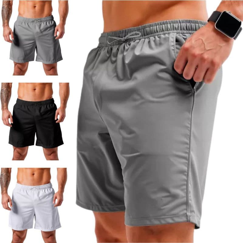 Short Masculino Tactel Caminhada Academia Piscina Praia Com Bolsos