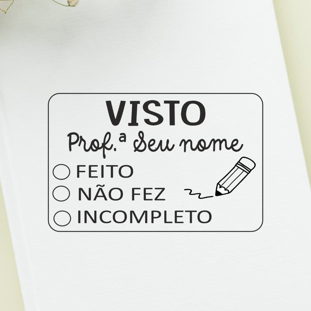 Carimbo grande Professores | Carimbo Visto, Fez, Não fez | Carimbo com nome Professor
