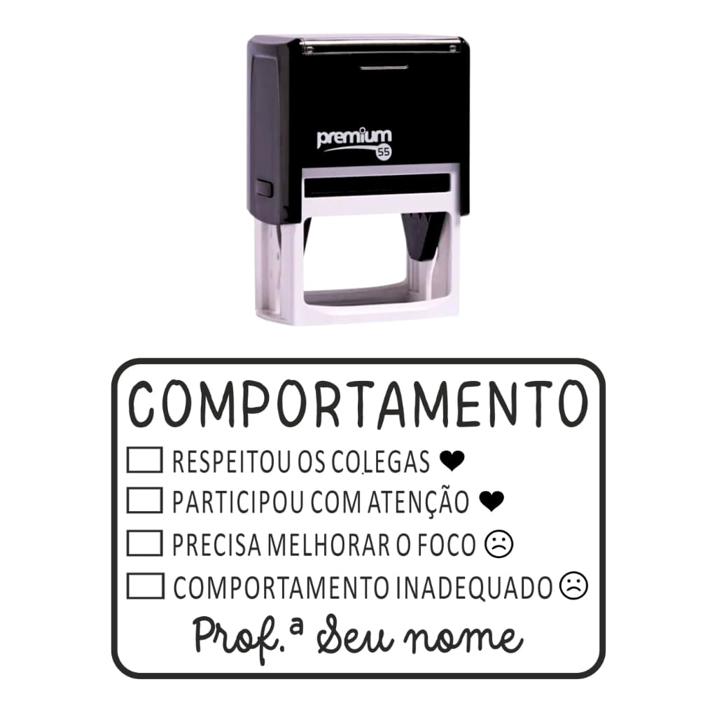 Carimbo grande Professores | Carimbo Comportamento | Carimbo com nome Professor