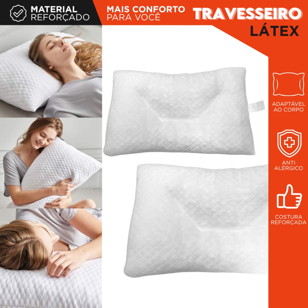 Travesseiro Confortável Látex | Ortopédico, Antialérgico, Antiácaro e Ideal para Apoio Cervical - NYBC