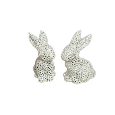 Kit 2 Coelhos Decorativos em PLA 🐰 Enfeite para Páscoa, Natal, Jardim ou Sala | Estilo Artesanal 3D