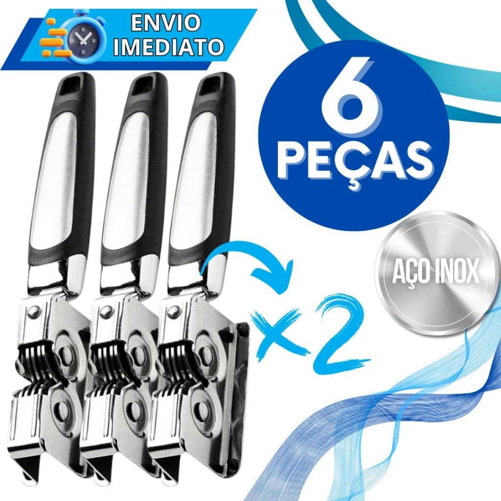 KIT 6 Afiador Amolador de Faca Tesoura Cutelo Inox Profissional para Casa Restaurante Açougue Churrascaria 3 Laminas