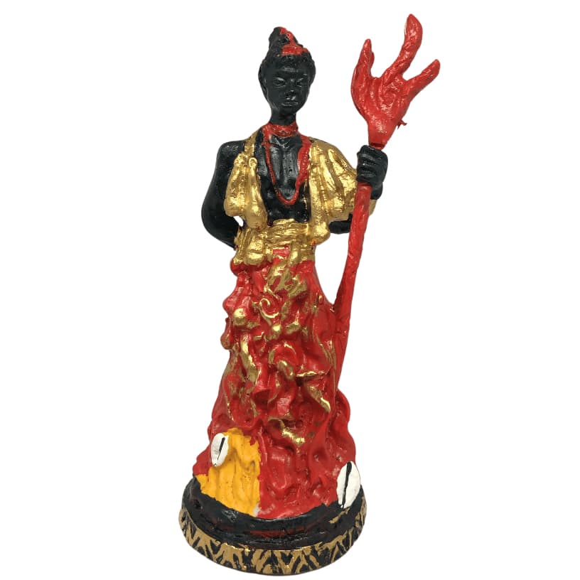 Imagem Religiosa Exu Orixá Umbanda Candomblé Estatueta Em Resina 15cm Escultura Altar