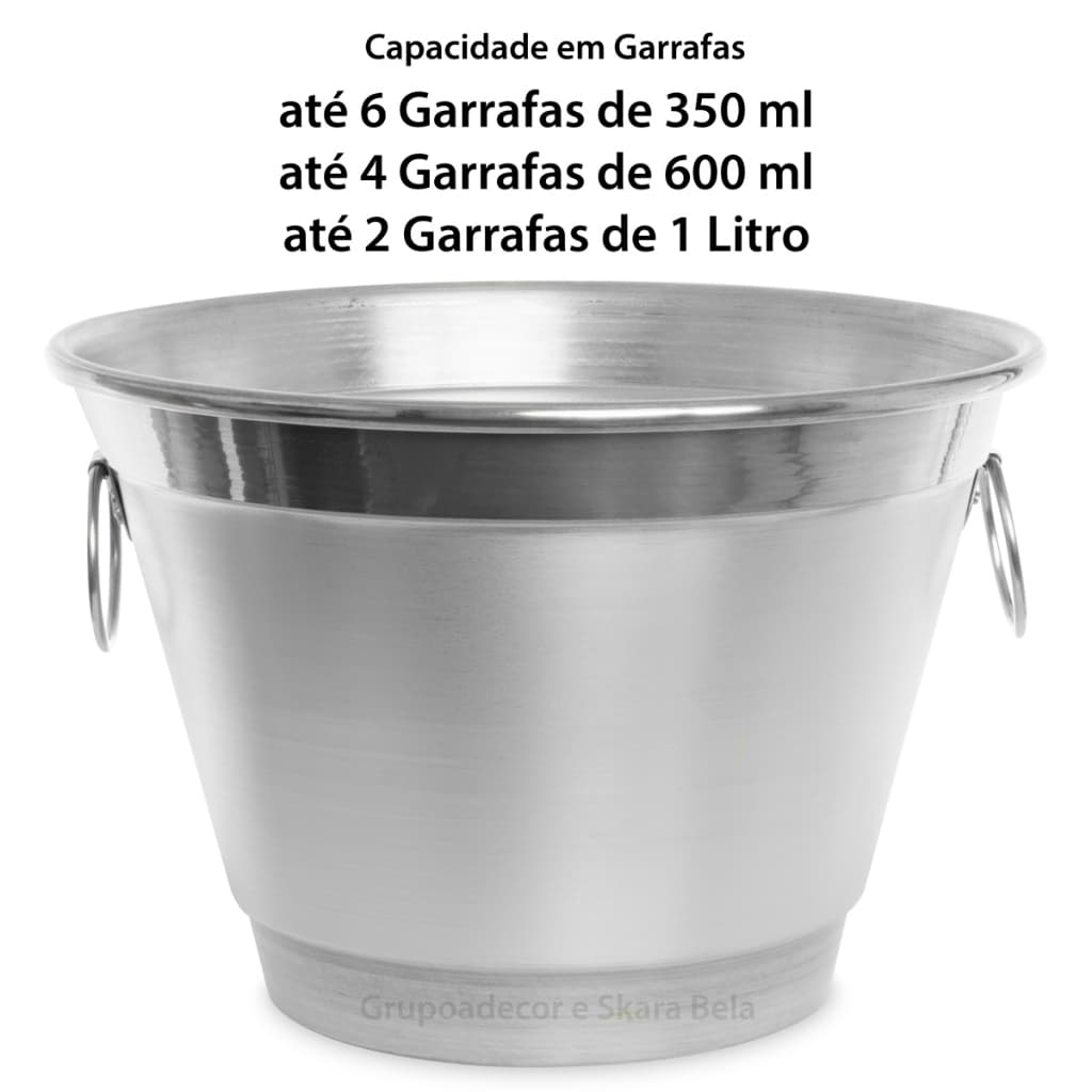 Balde Gelo Cerveja 7L Aluminio - Kit 10 Unid.