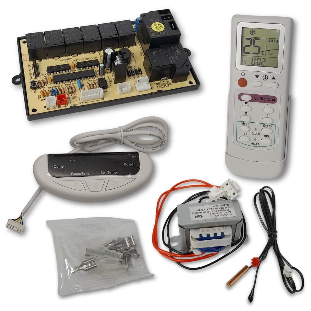 KIT PLACA UNIVERSAL + CONTROLE UNIVERSAL PARA AR-CONDICIONADO TIPO SPLIT PISO TETO VIX QD-U10A