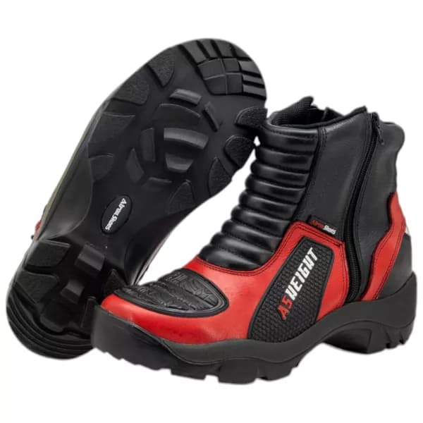 Bota Motociclista Em Couro Legítimo Cano Alto Solado Preto - 950