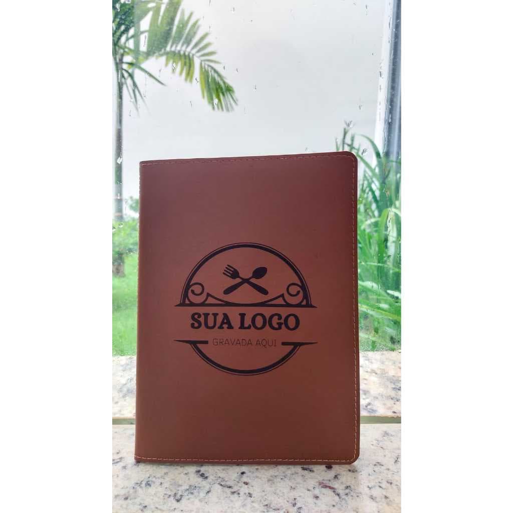 KIT 30 unidades de pasta de cardápio para folha A5 com sua logo luxo restaurante
