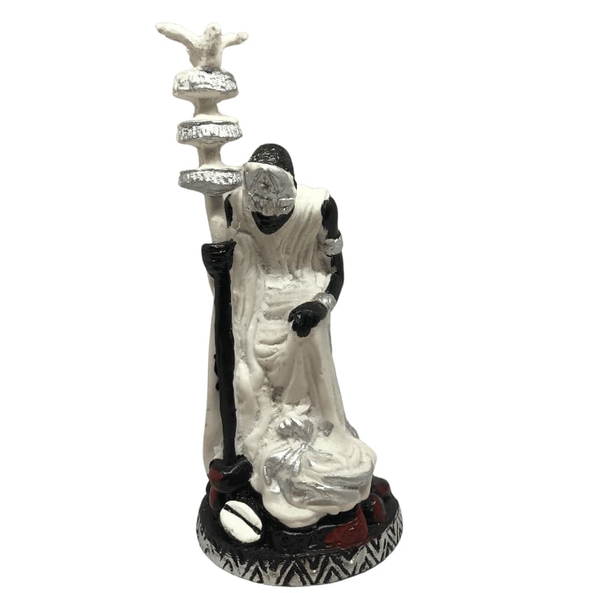 Imagem Orixá Oxala Oxalufã Resina 15cm Estatua Religiosa Escultara Altar Candomblé Umbanda