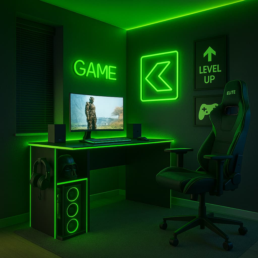Mesa Escrivaninha Gamer Computador Preto/Verde