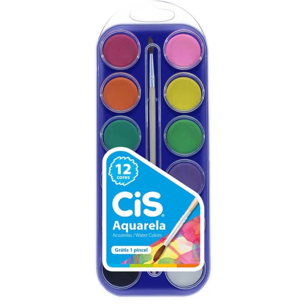 Estojo Tinta Aquarela Cis 12 Cores