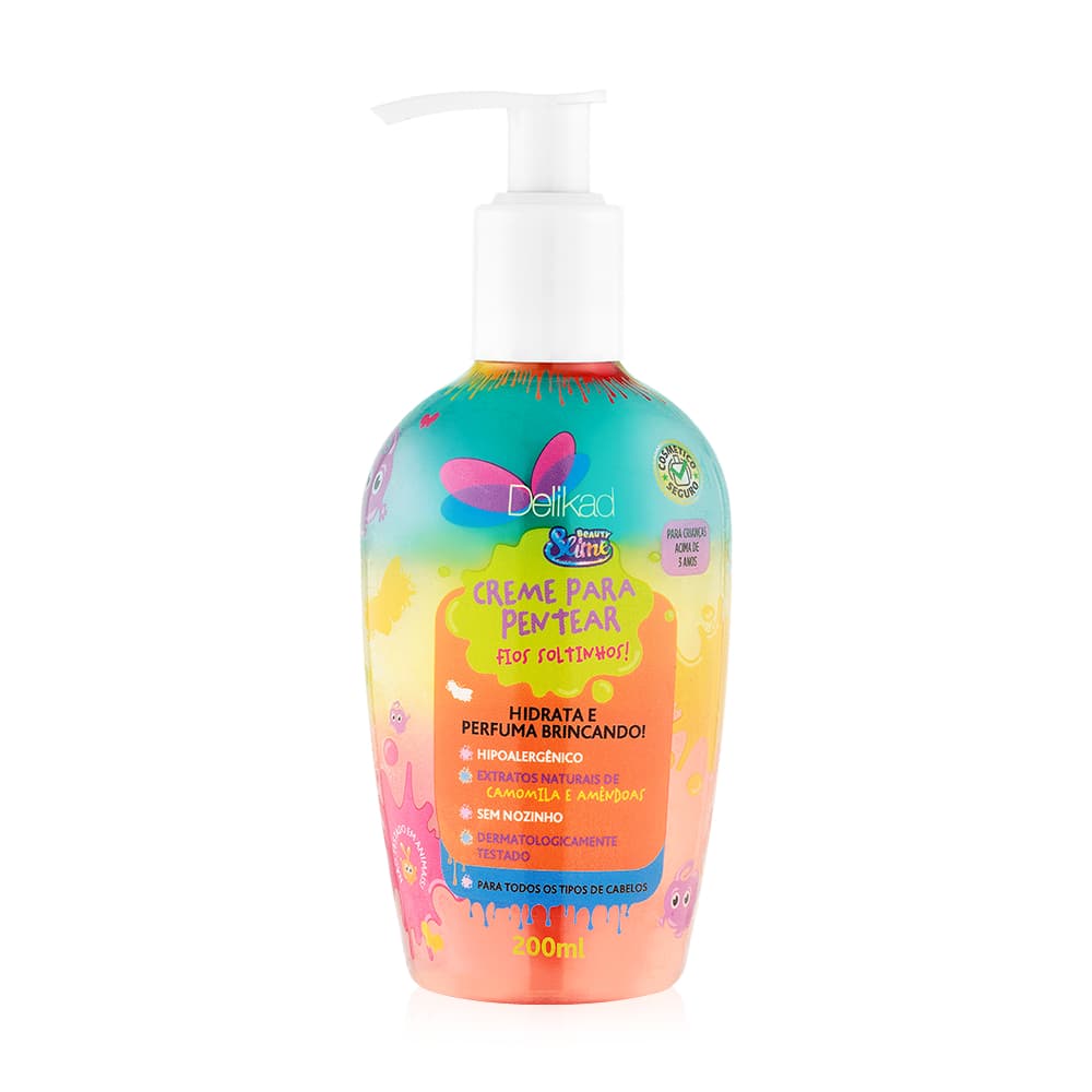 Delikad Beauty Slime Creme Para Pentear Fios Soltinhos Hidrata Perfuma Hipoalergênico Camomila