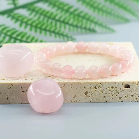 Pulseira de Quartzo Rosa Cristal do Amor e da Harmonia