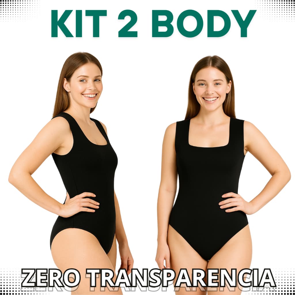 Kit 2 Body Collant Premium Suplex Regata Alça Larga Feminino Confortável