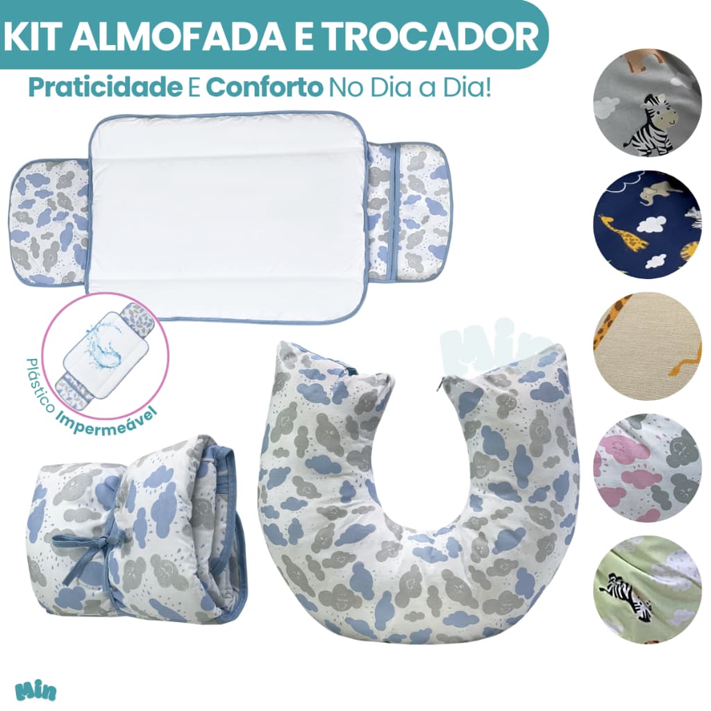 Almofada De Amamentação Amamentar + Trocador de Fraldas Dobrável Lindas Estampas Menino Menina