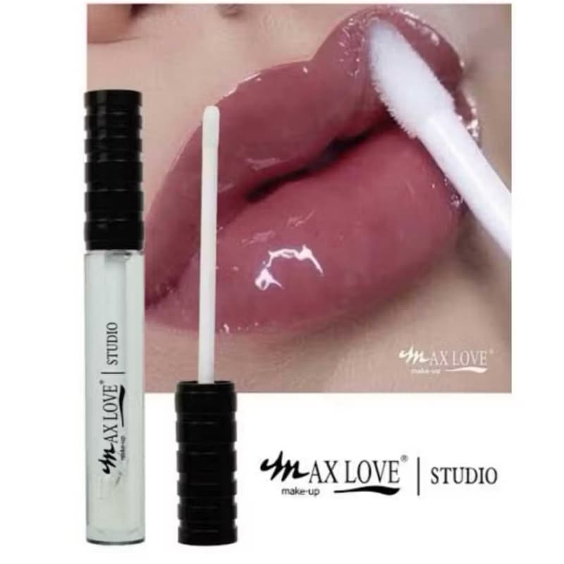 Lip gloss volumoso Max Love cor 01 brilho incolor lábios hidratados efeito plump glow up volume