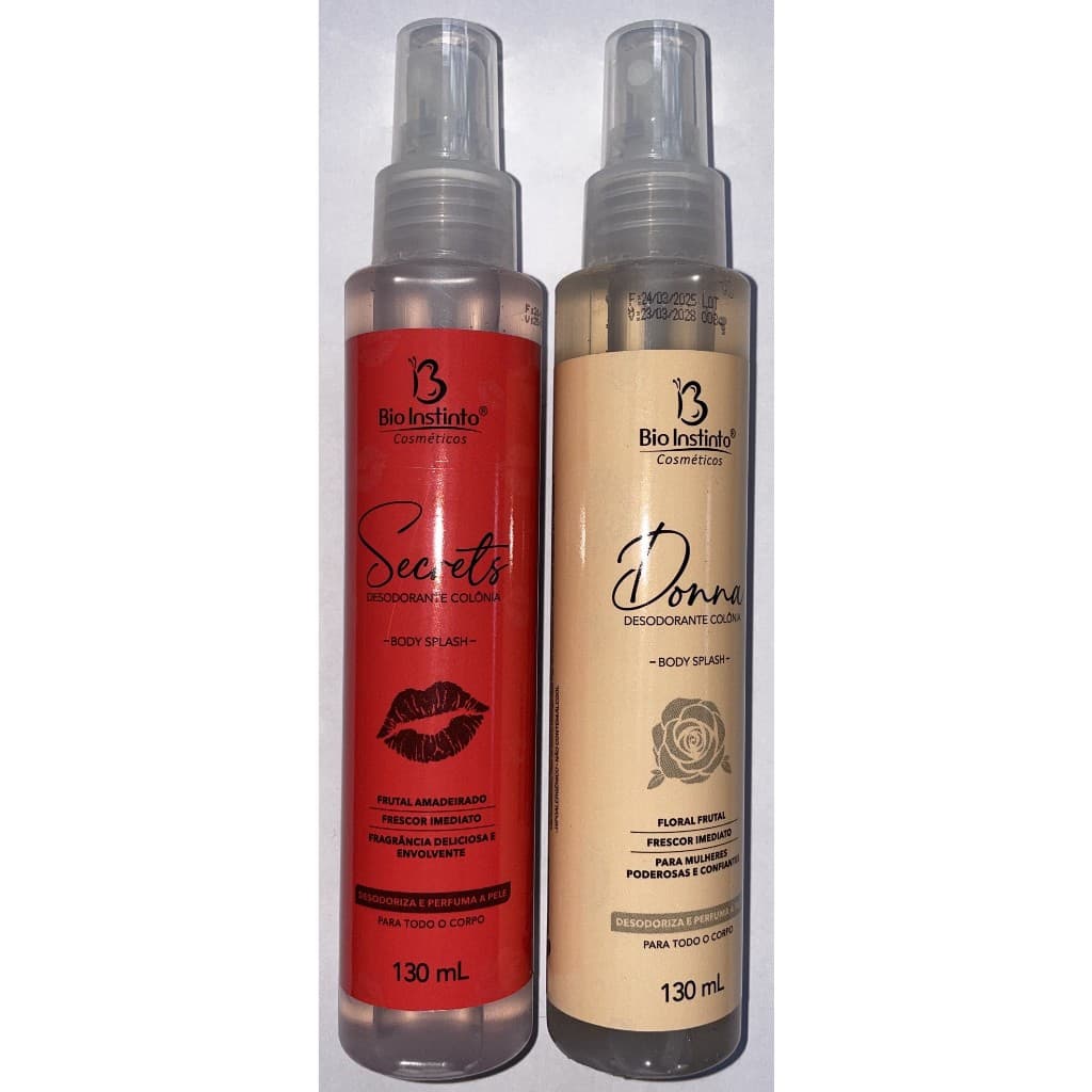 Kit 02 Body Splash Bio Instinto - Secrets e Donna -130ml cada