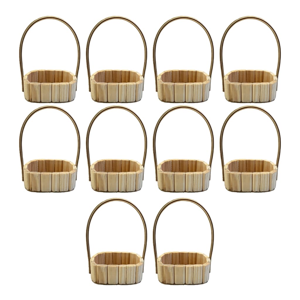 KIT COM 10 UNIDADES DE CESTA FRALDEIRA OVAL, MADEIRA PINUS, ANIVERSÁRIO, PÁSCOA, DIA DAS MÃES, PAIS, NAMORADOS, NATAL