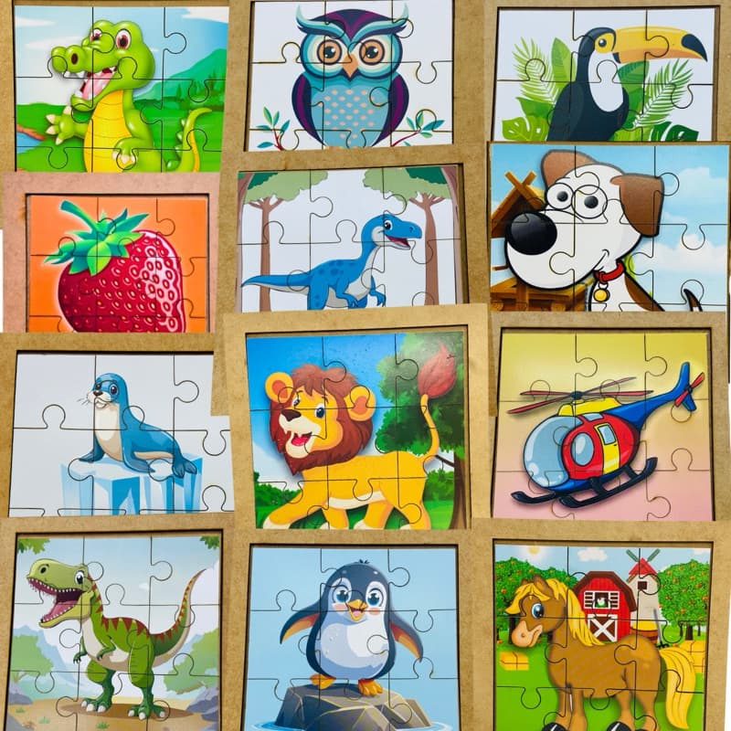 Kit Quebra Cabeça 10 15 e 5 Jogos  Pedagógico  Educativo Infantil Mdf