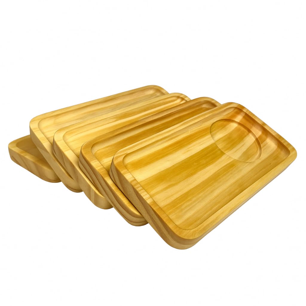 Jogo 6 Pires Madeira Porta Copos Xicaras Cozinha De Madeira Premium
