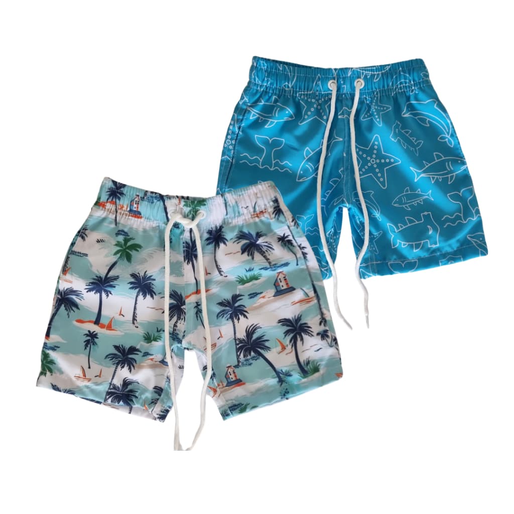 Short ou Bermuda Infantil Menino Tactel Premium Estampado para Verão e esportes de 2 a 6 anos