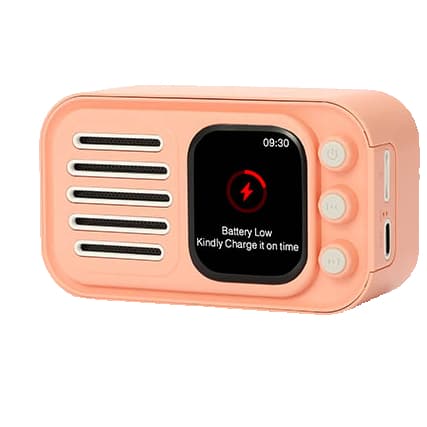 Radio FM Retro Caixa de Som relogio digital touch bluetooth sem fio cartao TF portatil recarregavel