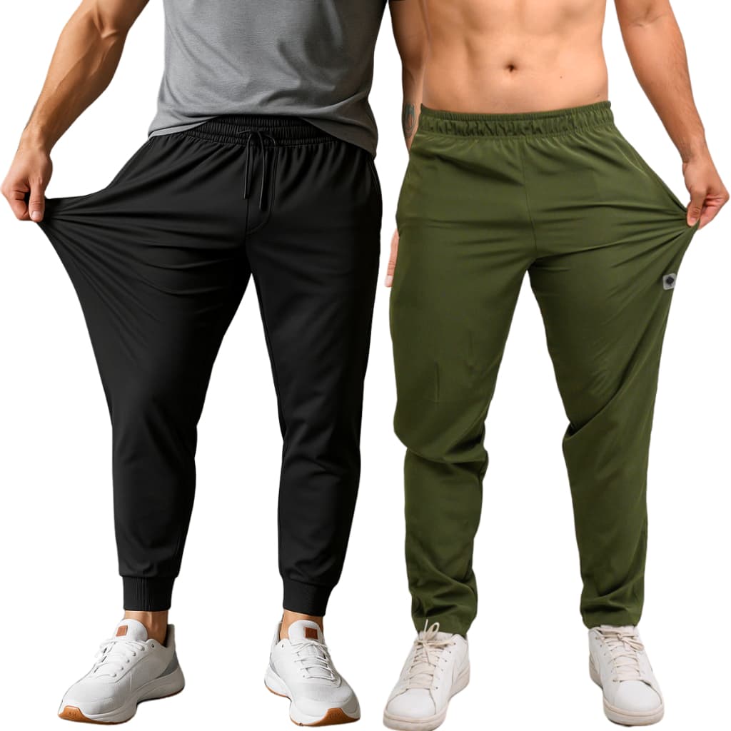 Kit 2 Calça Esportiva Corta Vento Masculina Elastano, Estilo e Performance Confortável Secagem Rápida
