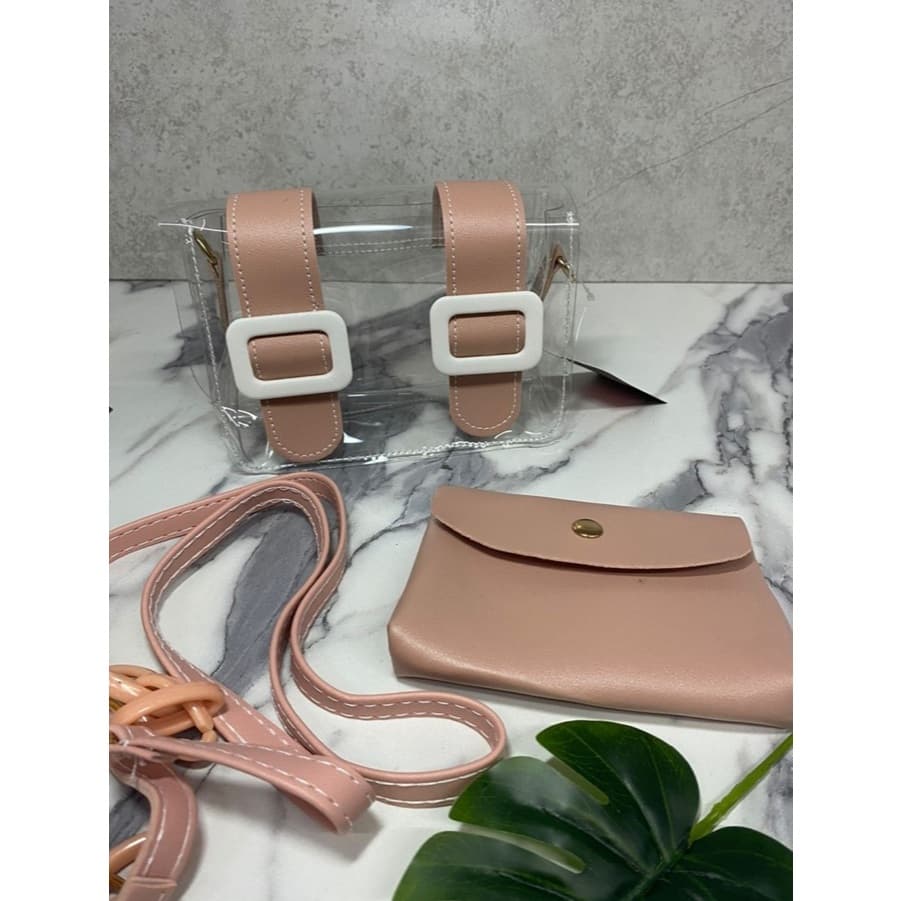 Mini Bolsa de Mão com Alça 2 em 1 Bolsinha Feminina Necessaire - Plástico
