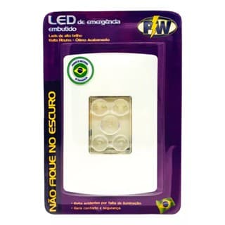 Led De Emergência De Embutir Bivolt Pw 4x2 5 Led´s Ate 6 Horas - Produto Nacional