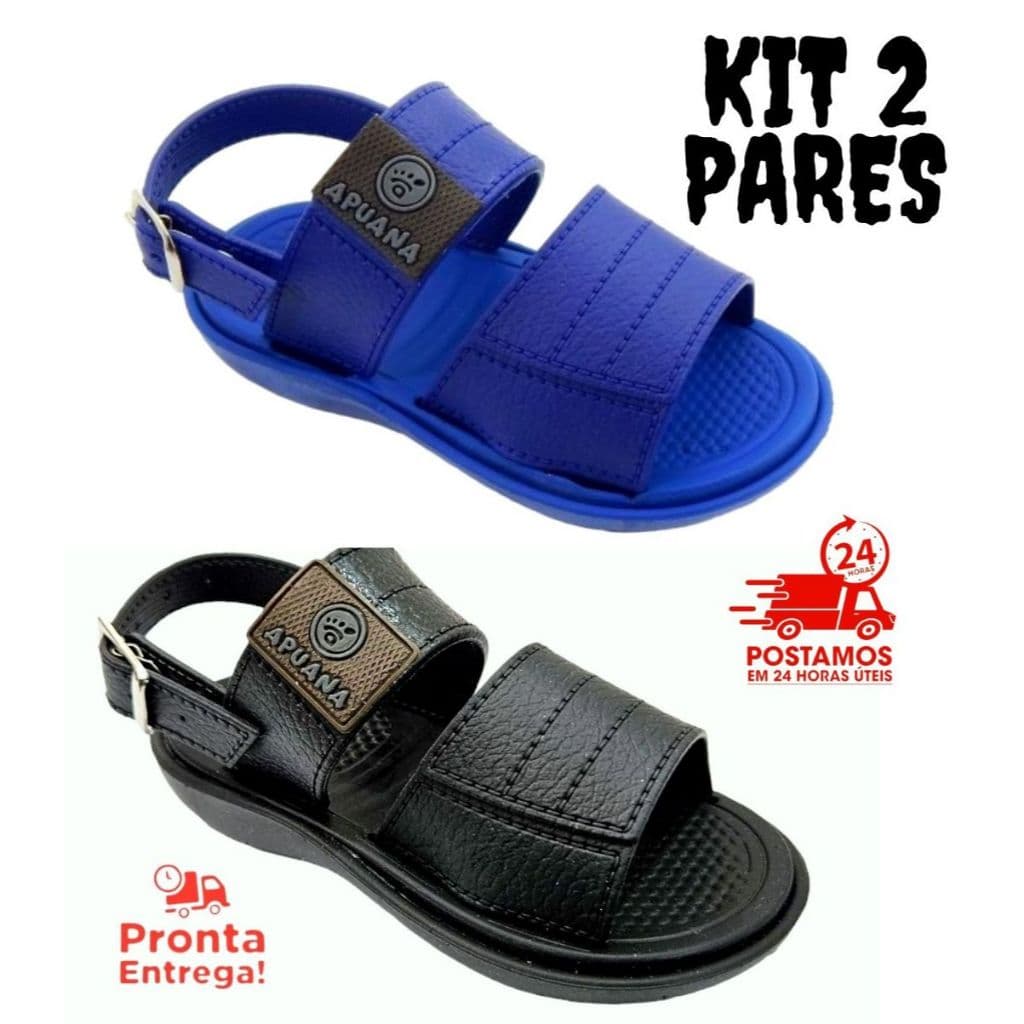 KIT 2 Pares Sandalia Baby Menino Chinelo Masculino Apuana