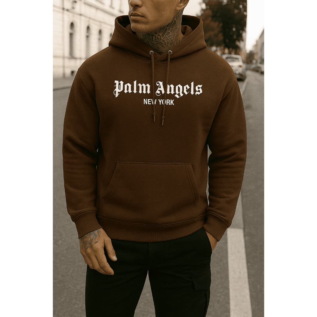 Moletom Com Capuz Canguru Palm Angels Blusa de Frio Masculina
