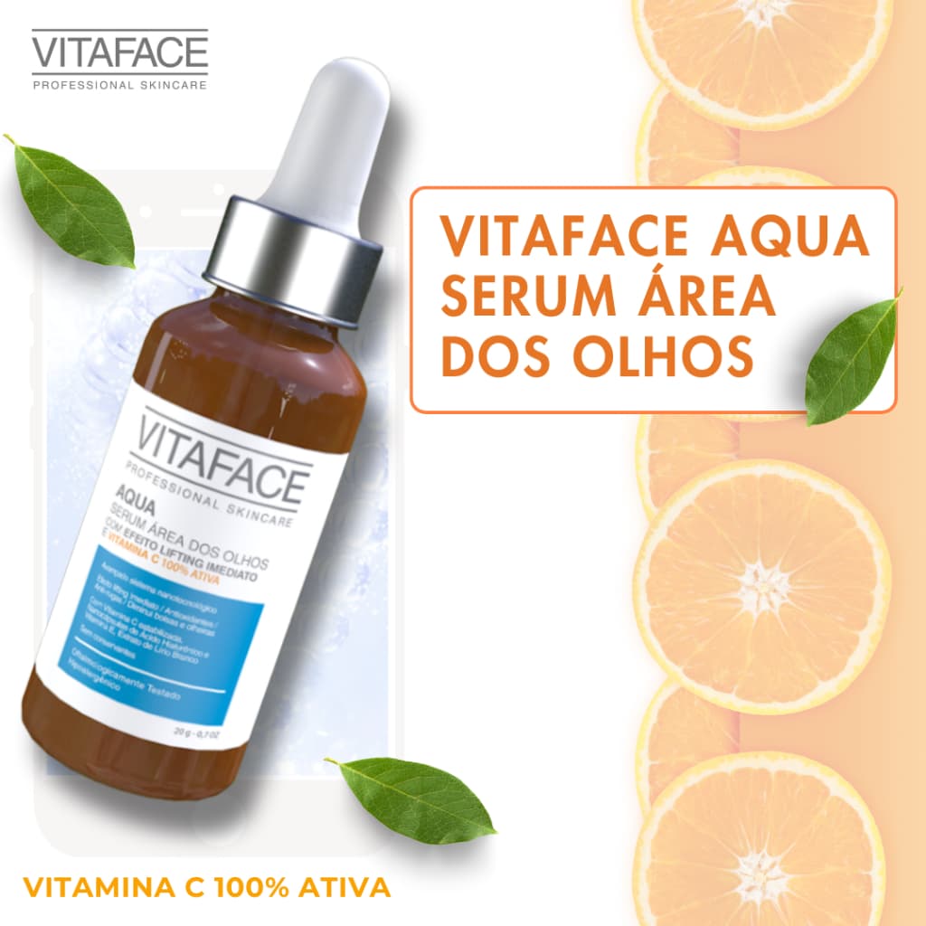 Vitaface Aqua Sérum Vitamina C Facial e Área dos Olhos 20g Cuidado da Pele