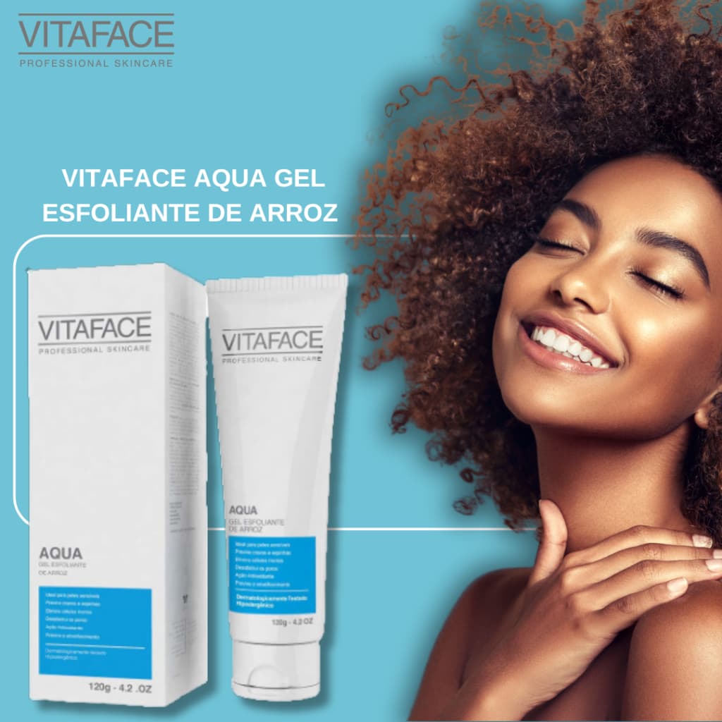 VITAFACE AQUA GEL ESFOLIANTE DE ARROZ FACIAL E CORPORAL - 120G
