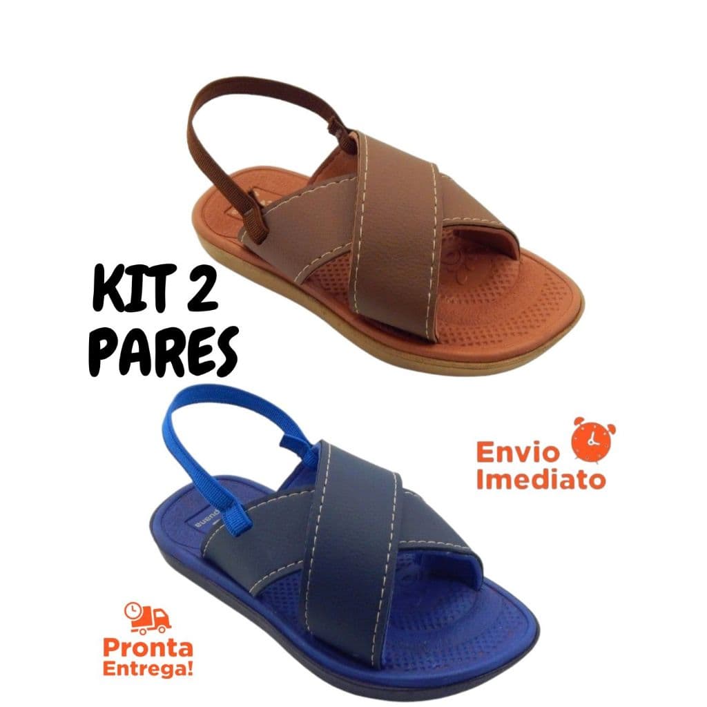 Kit 2 Pares Chinelo Baby Menino Elastico X Promoção