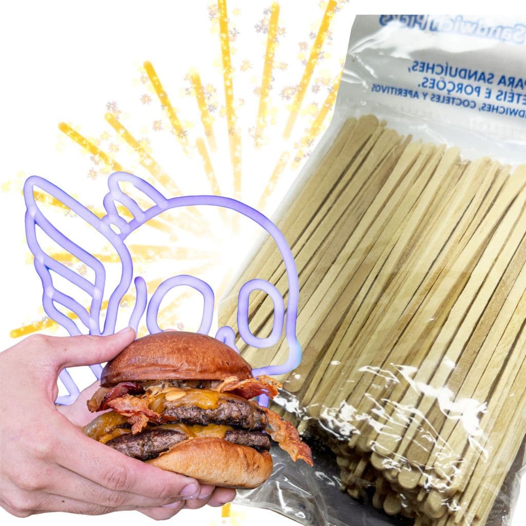 PALITOS THEOTO 1000UNIDADES PARA SANDUICHES MINI HAMBURGUERES PETISCO FEITO EM MADEIRA