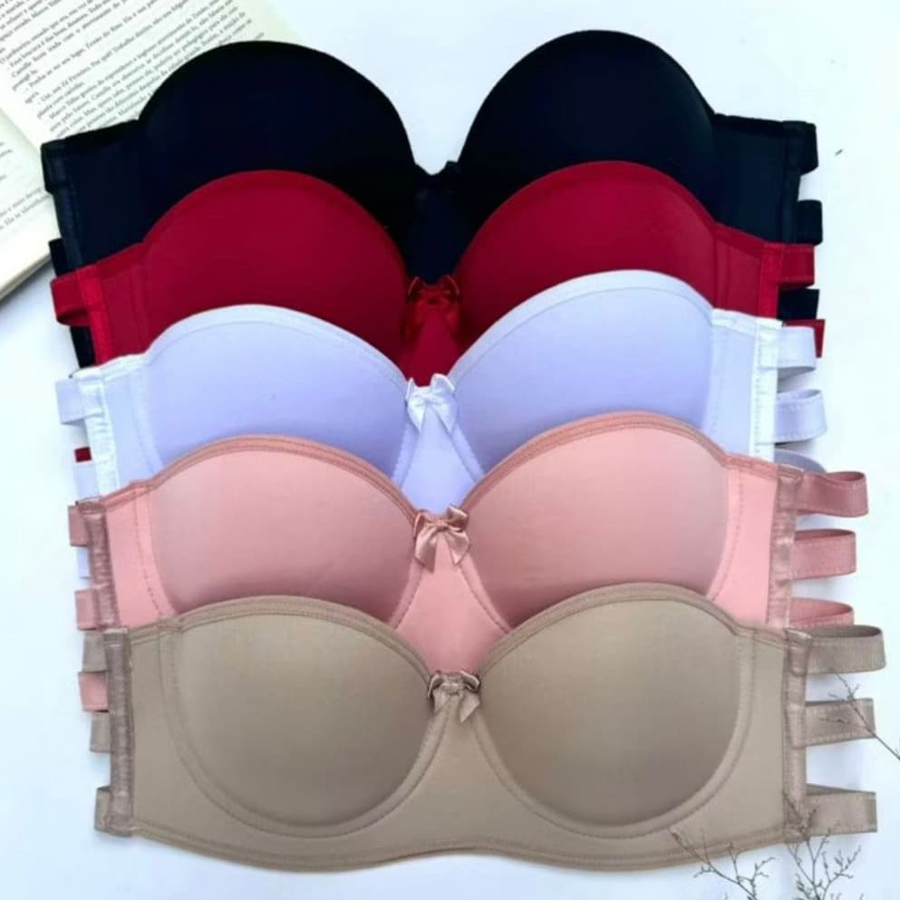 Kit 3 Sutiã Tomara Que Caia Sotian 3 Tiras Reforçado Com Bojo Conforto Moda Íntima Feminina Mulher