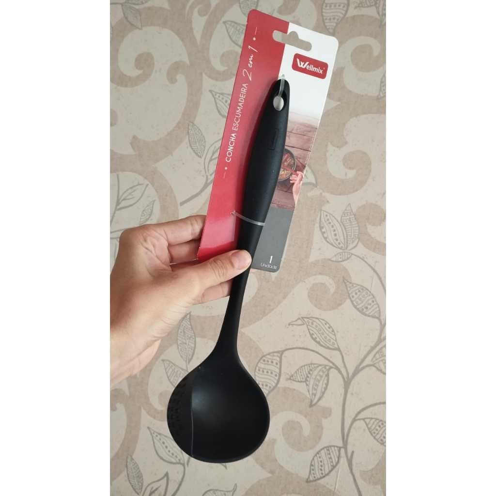 Concha 2em1 Escumadeira/Escorredor. Concha/Pegador/Colher de Arroz/Espumadeira/Espátulas