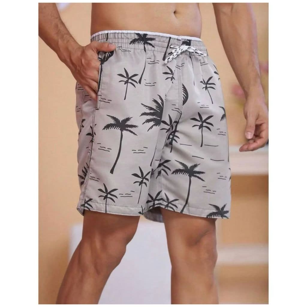 Short Tactel Coqueiro Grosso Masculino Mauricinho Adulto Surf Praia Secagem Rápida Academia Bermuda