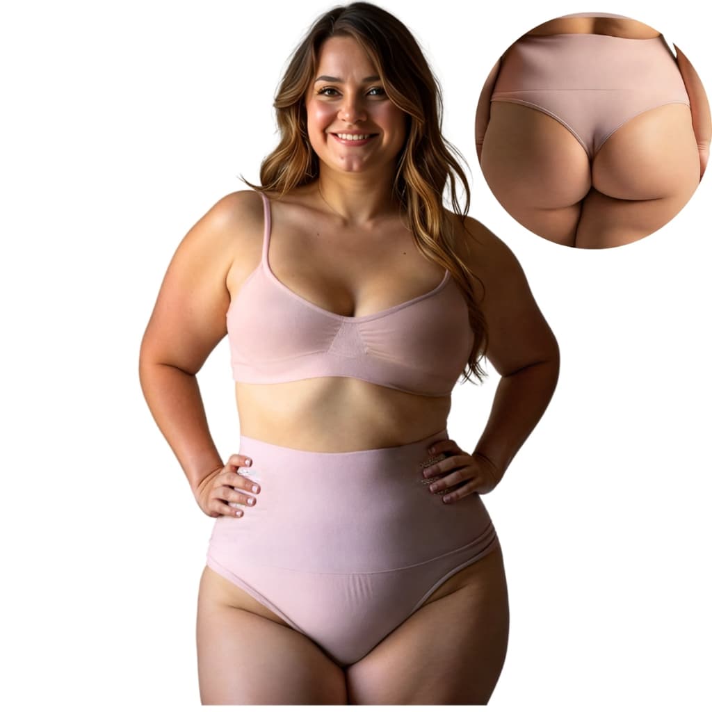 Calcinha Cinta Modeladora Plus Size Fio Dental Sem Costura Compressão Uniforme Confortável