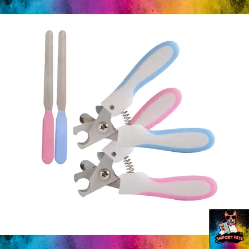 Kit Alicate Cortador Tesoura Corte De Unhas Pet Caes Gatos + Lixa Pet Porte Pequeno Médio