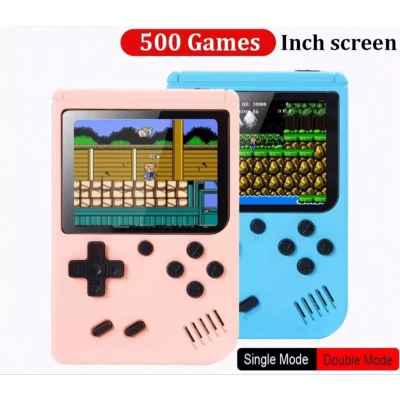 Mini console portátil - com 500 jogos retrô - recarregável