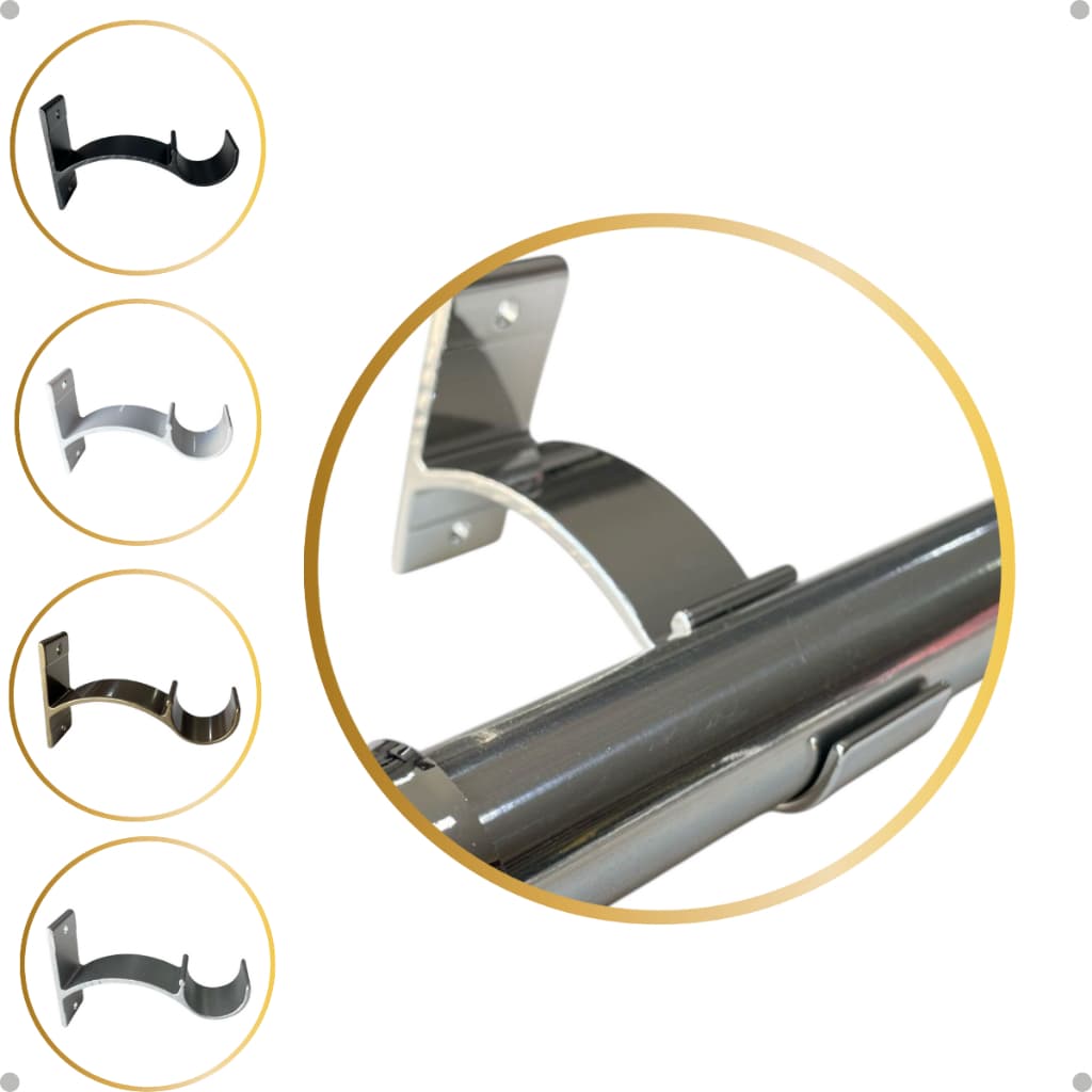 Suporte Perfil Parede Varão Comum Ilhós 19mm Cortina Argola Instalaçã