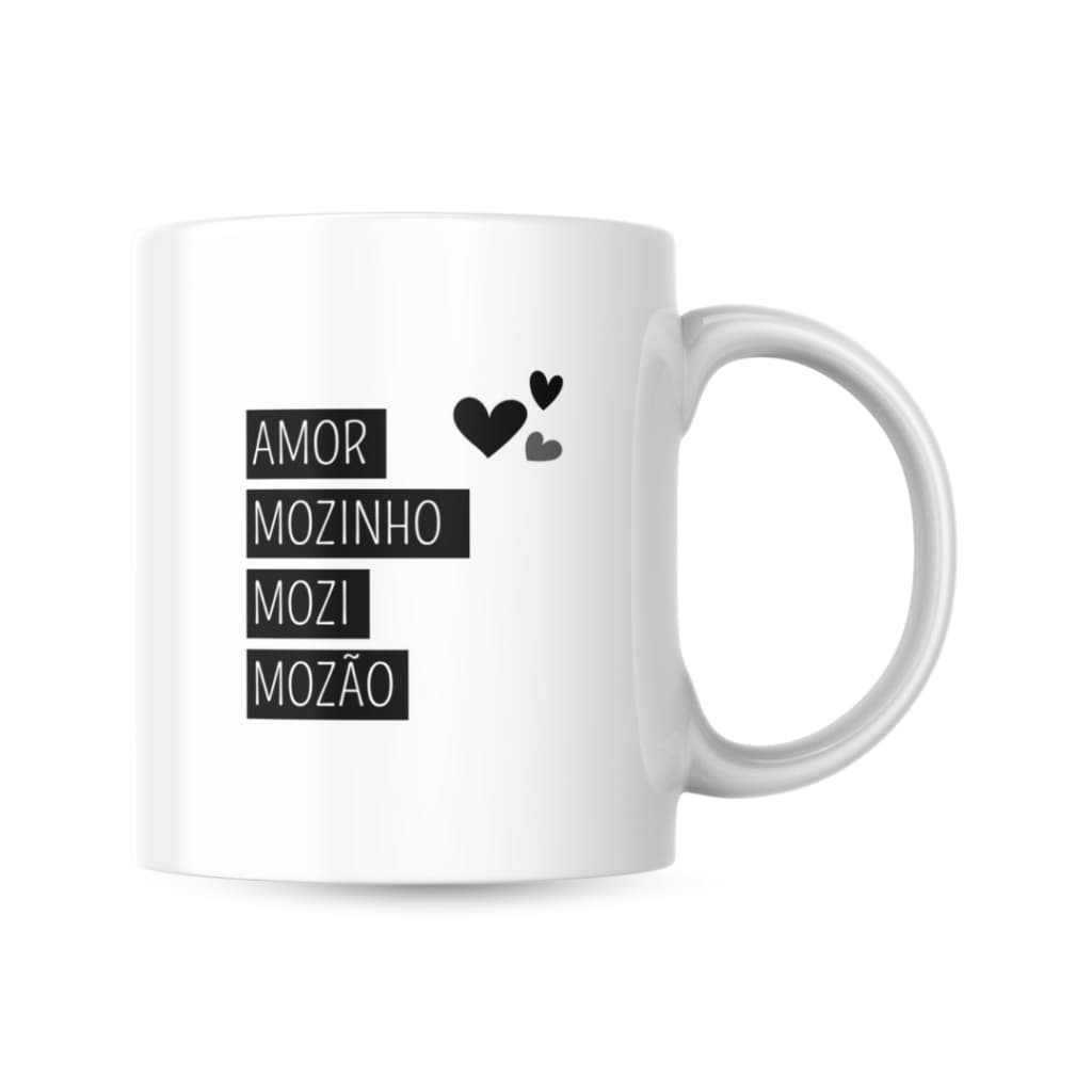 Caneca Xicara Porcelana 325ml Amor Mozinho Mozi Mozão Dia Dos Namorados Personalizada Presente