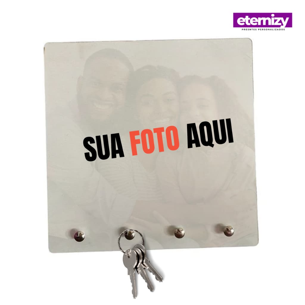 Porta Chaves Personalizado Com Sua Arte 20x20cm