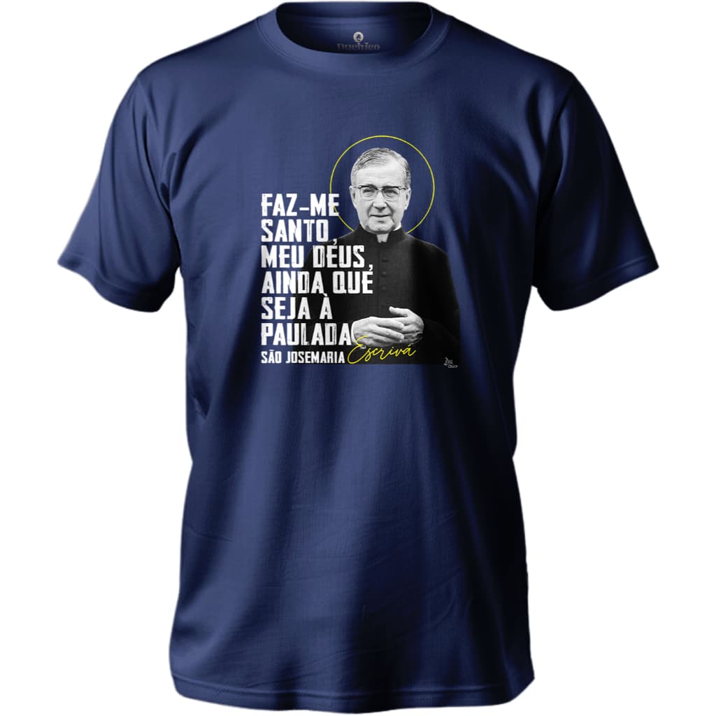 Camiseta De Algodão Feminino e Masculino Estampado Católica São José maria Escriva