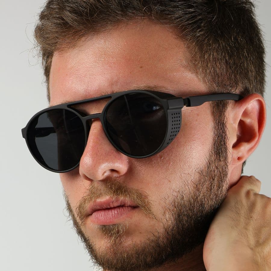 oculos sol clássico alok estiloso masculino arredondado da moda textura na haste lançamento loja x