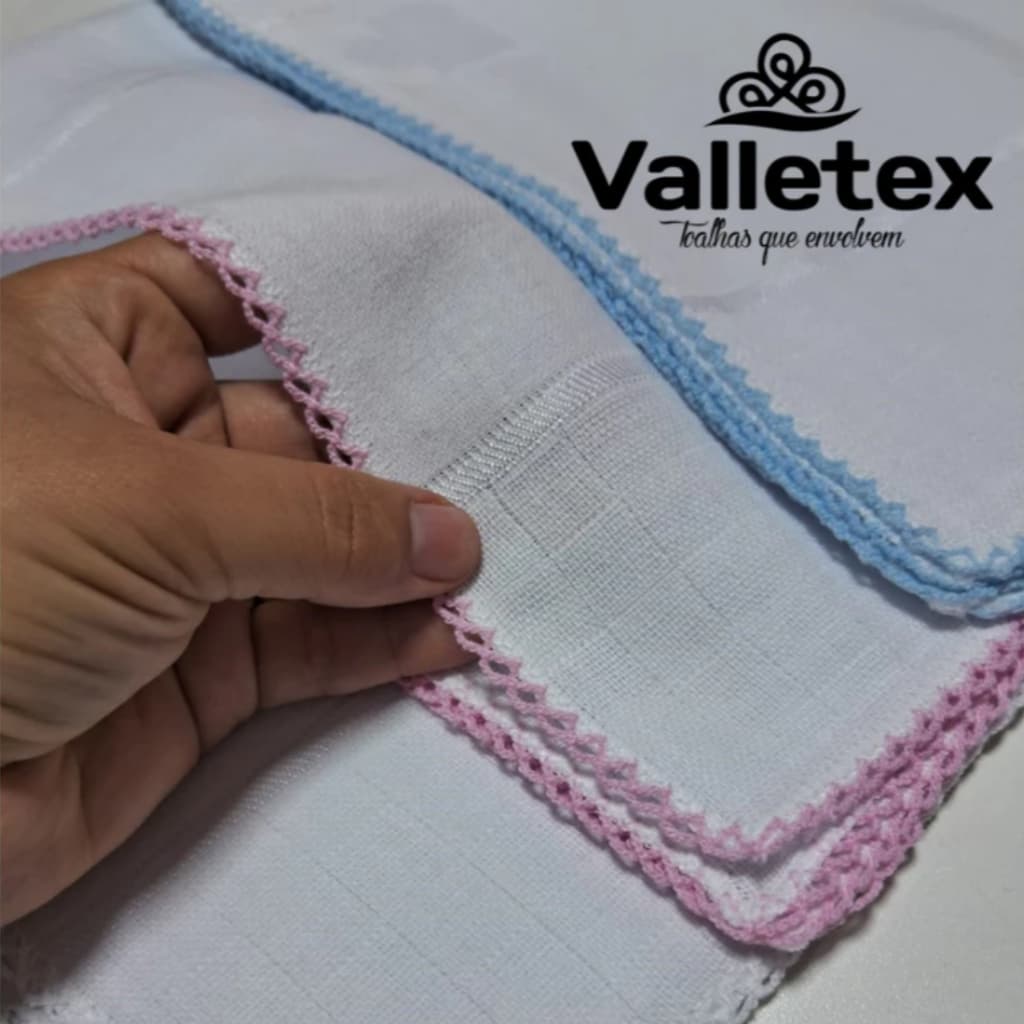 Fralda Passeio Valletex Premium com Picueta 80x80cm - Com Faixa Pinte e Borde