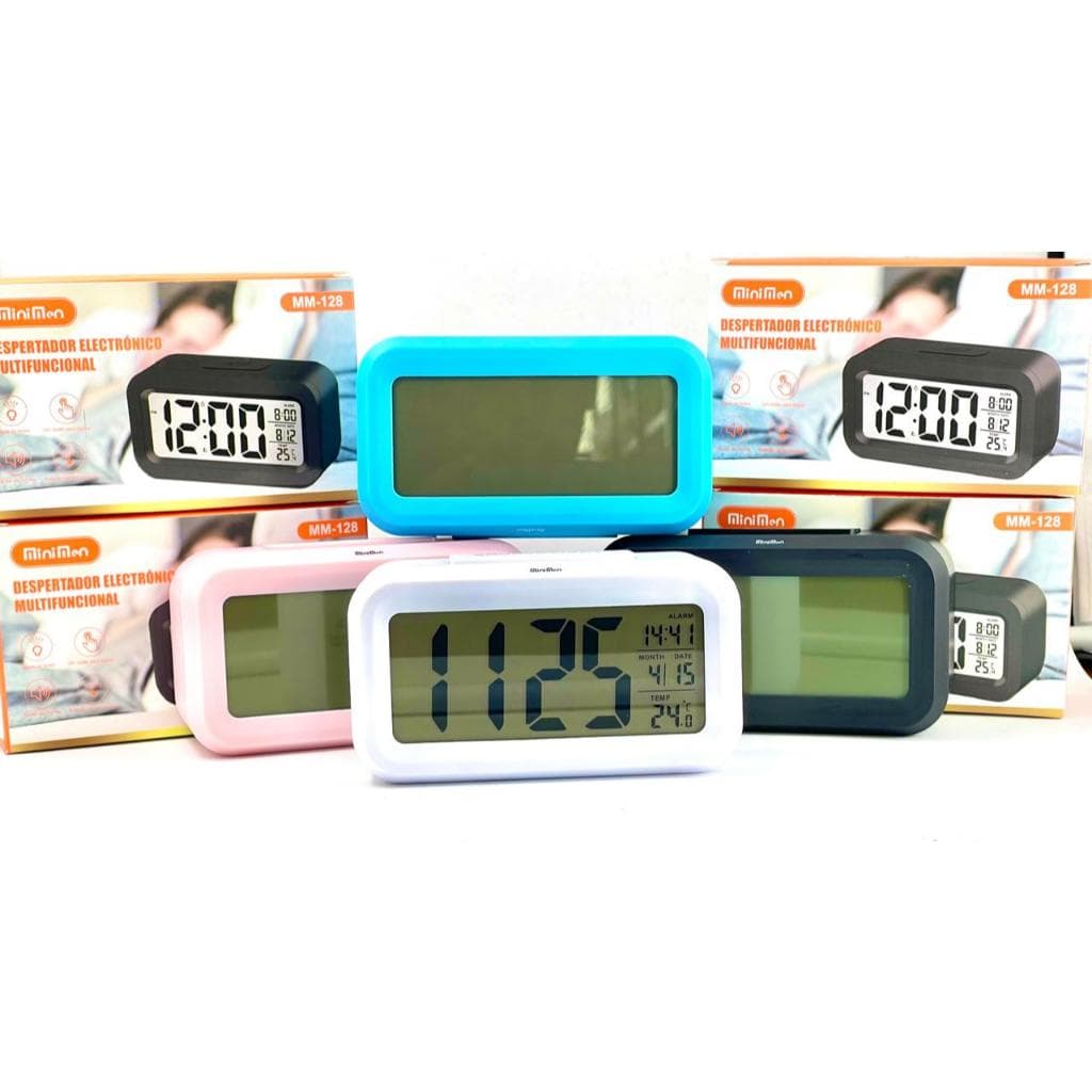 Relógio de Mesa Portátil Digital Despertador Led Lcd Brilha Escuro