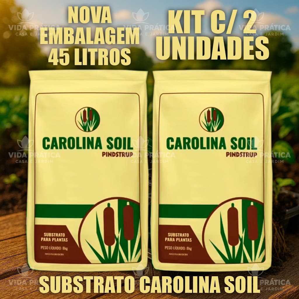 Kit 2x Substrato Carolina Soil Completa 35H  45 Litros  8kg Original - Plantas Hortas Mudas Plantio