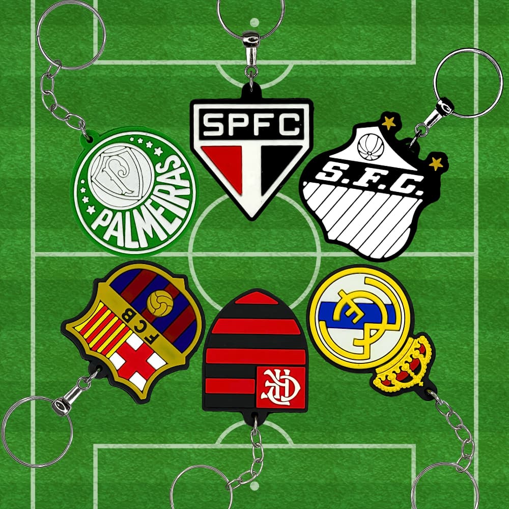 Chaveiro de Escudo de Time Emborrachado 3D